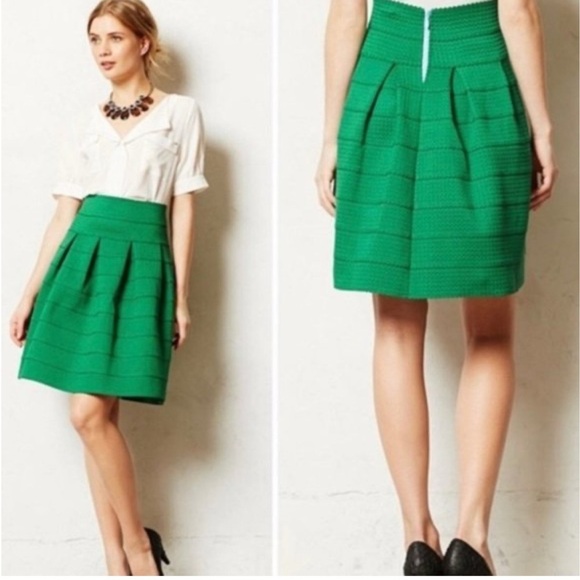 Anthropologie Girls From Savoy Women Skirt Size Small, Green Cupcake Skirt - Picture 3 of 8